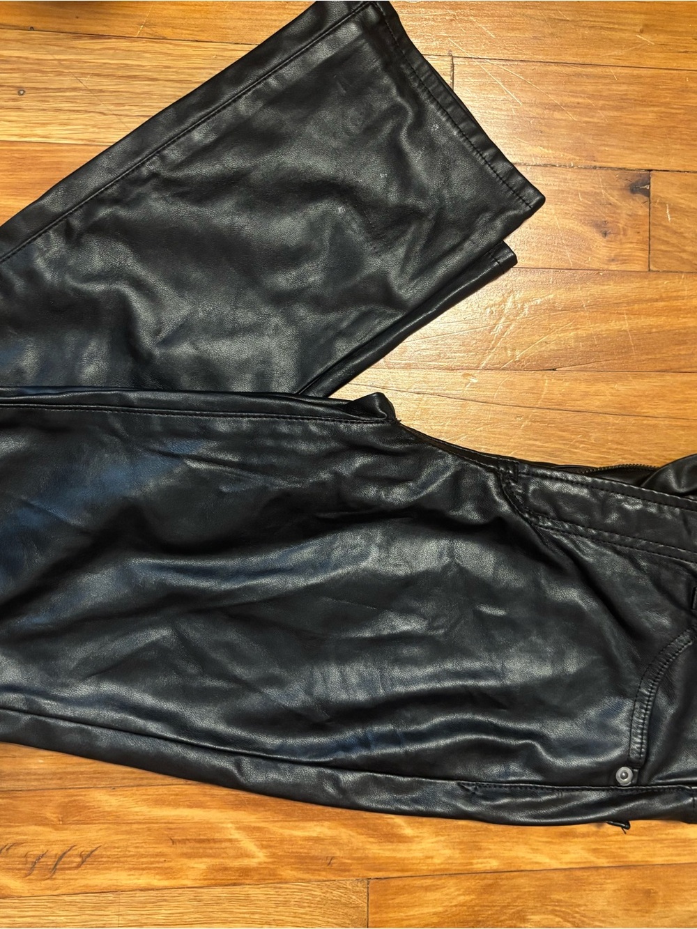 Men's Black Faux Leather Pants